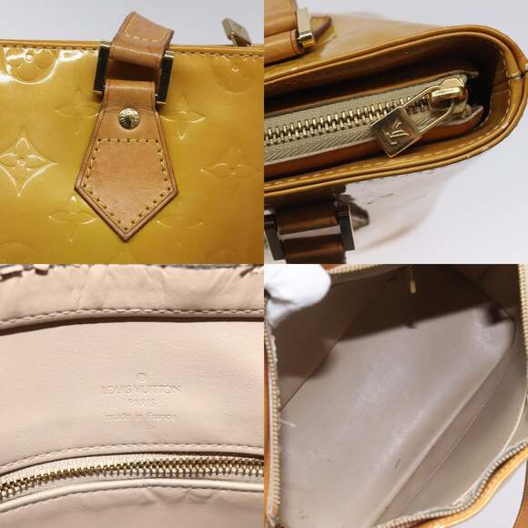 LOUIS VUITTON Monogram Vernis Houston Hand Bag Beige M91004 - Picture 11 of 13